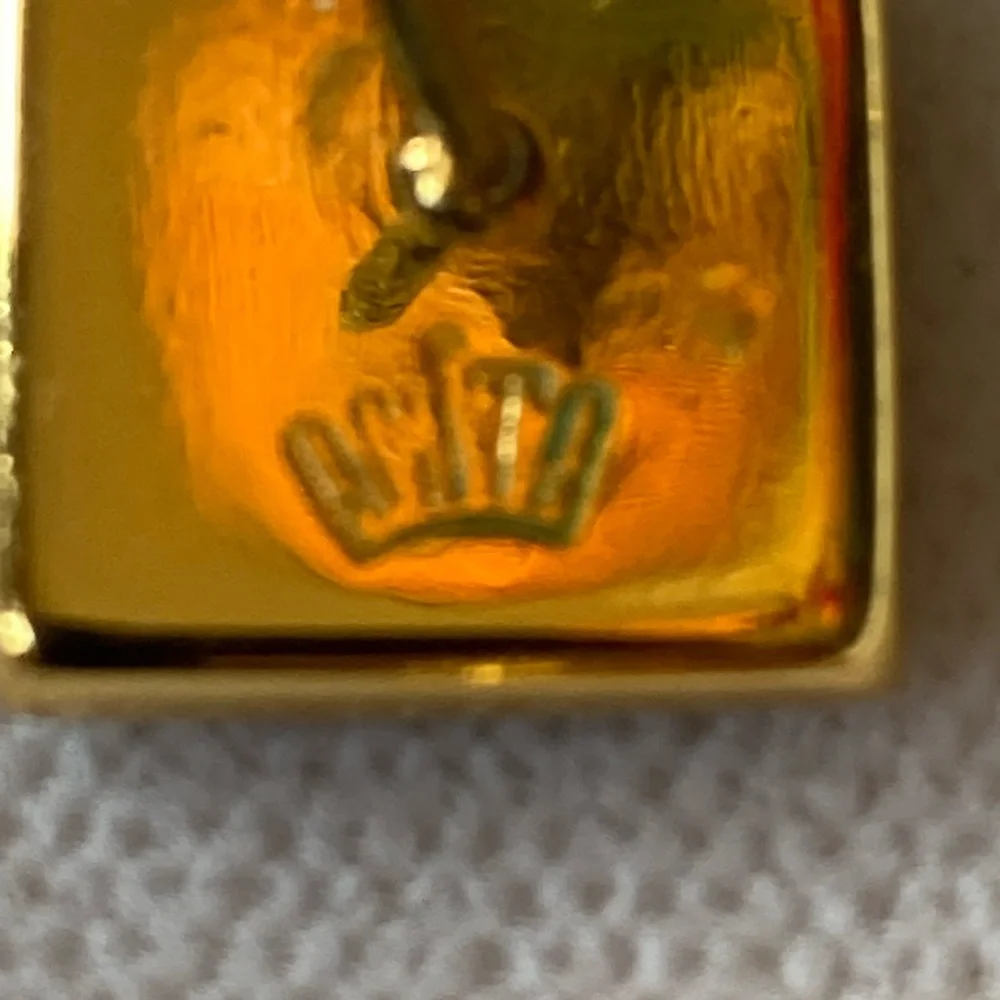 Vintage ARITA Japanese Mixed-Metal Tie Tack / Lapel Pin – Gold Inlay Landscape